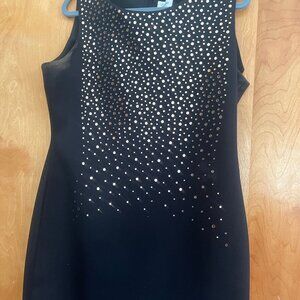 Calvin Klein Black dress with brass studs, Size 16